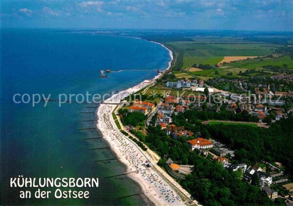 Kuehlungsborn Ostseebad Fliegeraufnahme mit Strand