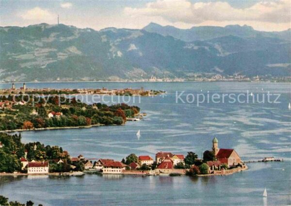 Wasserburg Bodensee Fliegeraufnahme mit Lindau und Bregenz