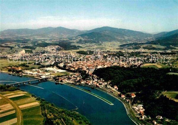 Deggendorf Donau Fliegeraufnahme Donaupartie