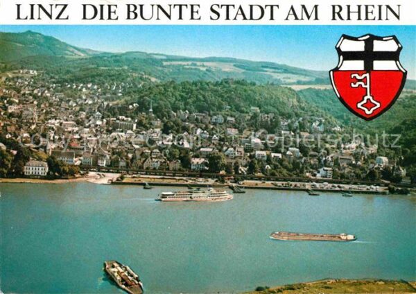 Linz Rhein Fliegeraufnahme Rheinpartie