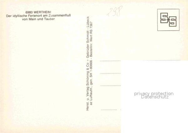 Wertheim Main Fliegeraufnahme Zusammenfluß von Main u – Bild 2