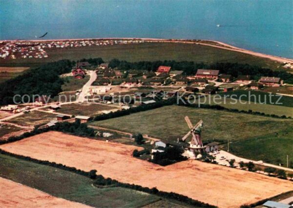 Westerholz Langballig Fliegeraufnahme mit Windmühle
