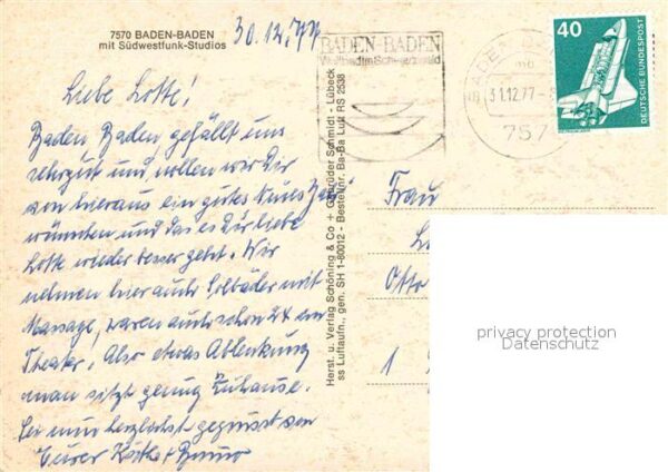 Baden-Baden Fliegeraufnahme mit Südwestfunk Studios – Bild 2