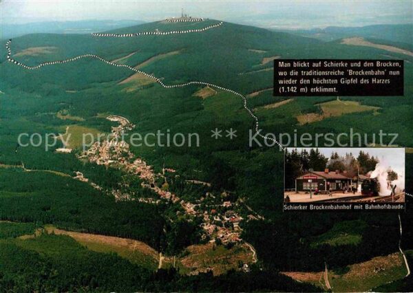 Schierke Harz Fliegeraufnahme mit Brocken