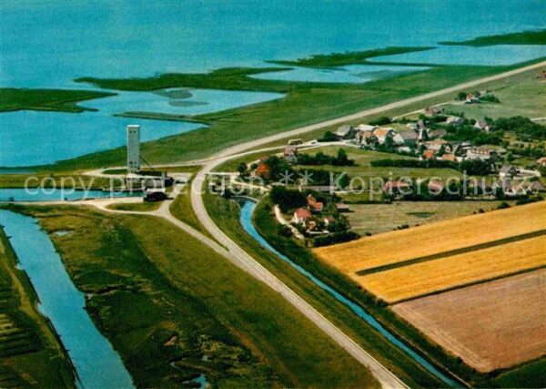 Nordstrand Fliegeraufnahme Südhafen und Außendeich