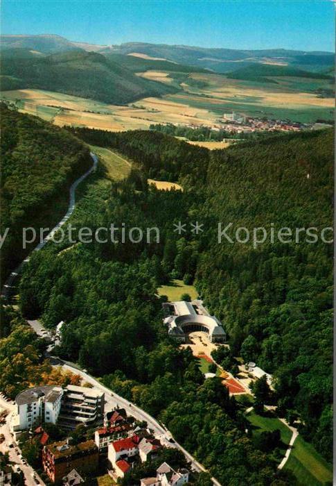 Bad Wildungen Fliegeraufnahme mit Wandelhalle und Rei