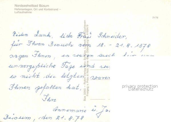 Buesum Nordseebad Fliegeraufnahme Hafen und Korbstrand – Bild 2