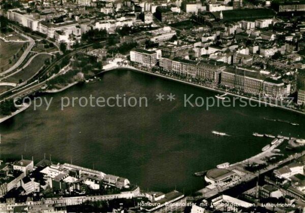 Hamburg Fliegeraufnahme Binnenalster Lombardsbr
