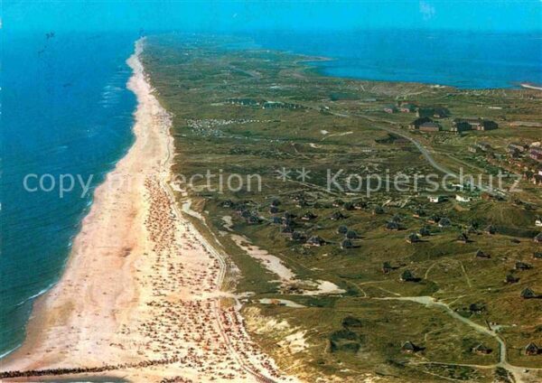 Hoernum Sylt Fliegeraufnahme Strand mit Kersigsiedlu