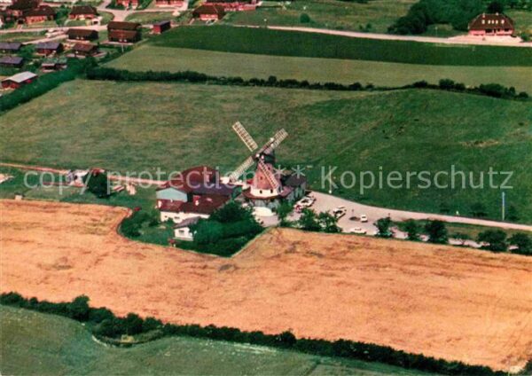 Westerholz Langballig Fliegeraufnahme mit Windmühle