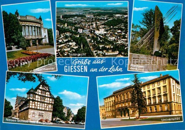 Giessen Lahn Stadttheater Fliegeraufnahme Neues Schl