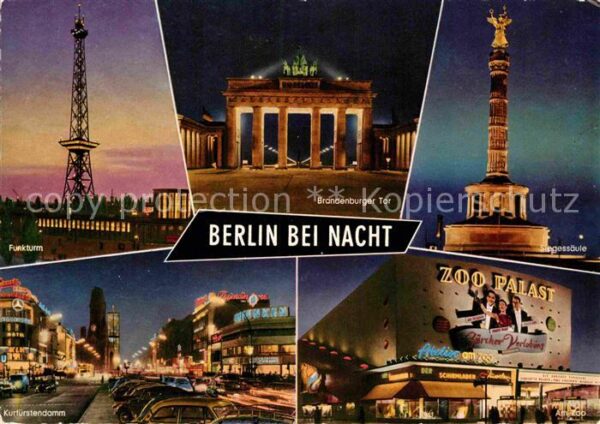 Berlin Bei Nacht Brandenburger-Tor Siegessäule