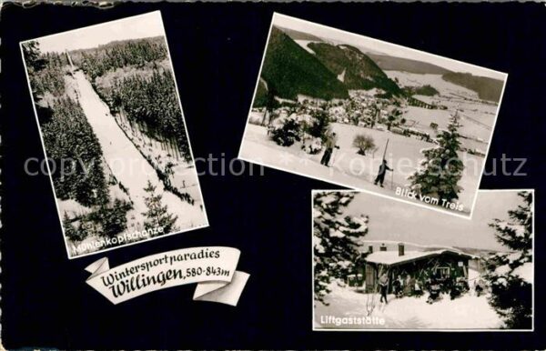 Willingen Sauerland Mühlenkopfschanze Blick vom Treis Liftg