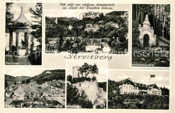 Streitberg Oberfranken Pavillon Bad Muschelquelle Panorama