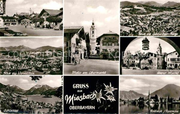 Miesbach Unterer Markt Blick Wendelstein Schlier
