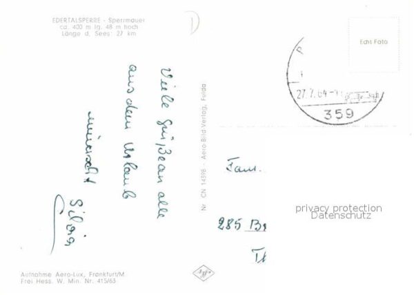 Edertal Fliegeraufnahme Sperrmauer – Bild 2