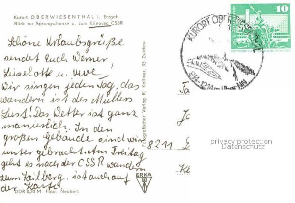 Oberwiesenthal Erzgebirge Blick zur Sprungschanze – Bild 2