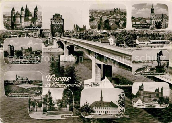 Worms Rhein Dom Niebelungenbrücke  Liebfrauenkirche