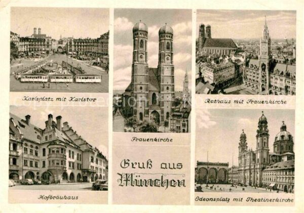 Muenchen Rathaus Frauenkirche Karlsplatz Hofbräu