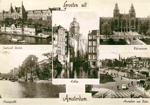 Amsterdam Niederlande Centraal Station Muntplein met Rokin