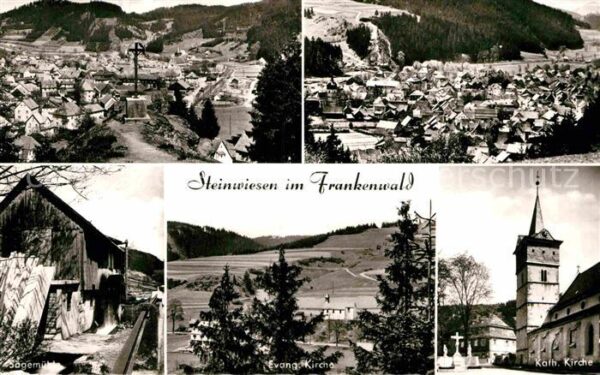 Steinwiesen Fliegeraufnahme Kirche Sägemühle