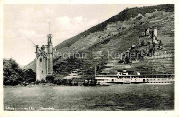 Bingen Rhein Mäuseturm und Ruine Ehrenfels