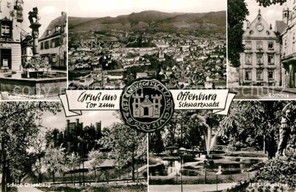Offenburg L?wenbrunnen Rathaus Schlo?-Orlenberg S