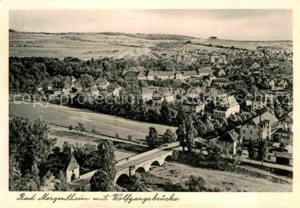 Bad Mergentheim Fliegeraufnahme mit Wolfgangsbrücke