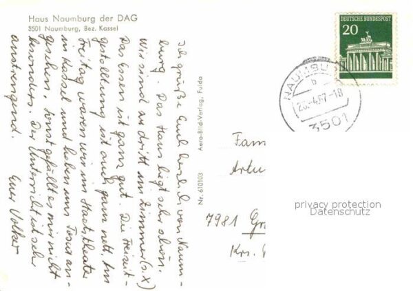 Naumburg Hessen Fliegeraufnahme Haus Naumburg der DAG – Bild 2