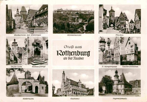 Rothenburg Tauber Markusturm Röderbogen Plönlein Röderbas