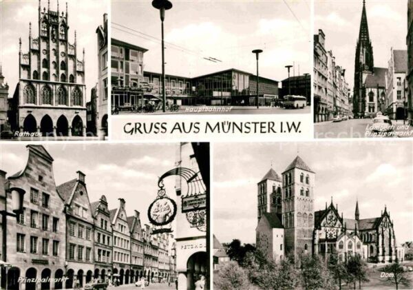 Muenster Westfalen Hauptbahnhof Rathaus Prinzipalmarkt Dom