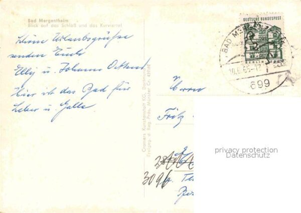Bad Mergentheim Fliegeraufnahme Schloß und Kurviertel – Bild 2