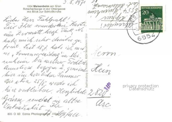 Meisenheim Glan Ritterherberge Obergasse mit Schloßkirc – Bild 2