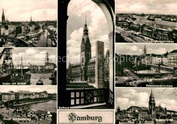 Hamburg Rathaus Landungsbrücken Reesendammbrück