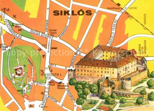 Siklos Die Burg mit Übersichtskarte