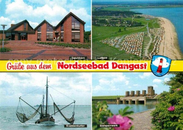 Dangast Nordseebad Deichhorn Fliegeraufnahme Krabbenkutter