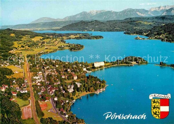 Poertschach Woerthersee Fliegeraufnahme mit Maria Wörth und Kar