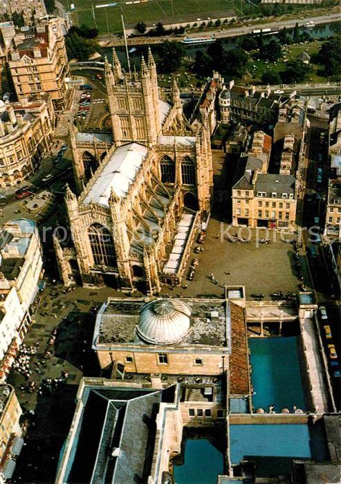 Bath UK Aerial view of the Roman Baths Pump Roo