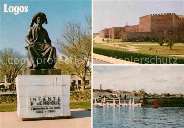 Lagos Algarve Portugal Denkmal D Henrique Schloss Hafen