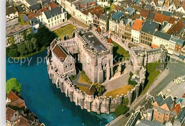 Gent Gand Flandre Chateau des Comtes Fliegeraufnahme
