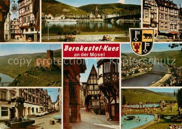 Bernkastel-Kues Fachwerkhäuser Moselpartie Schloss Orts