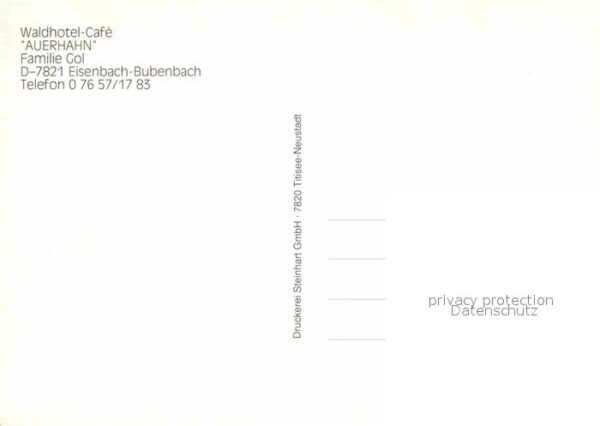 Bubenbach Waldhotel Cafe Auerhahn Gaststube – Bild 2