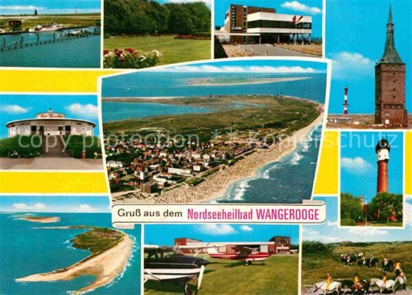 Wangerooge Nordseebad Teilansichten Fliegeraufnahme Kirche Le