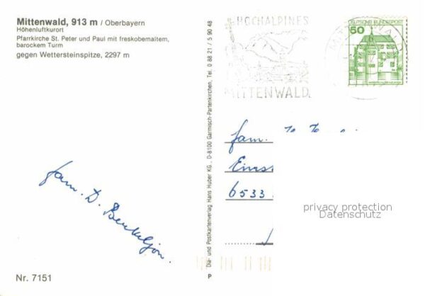 Mittenwald Bayern Pfarrkirche St Peter und Paul mit Wette – Bild 2