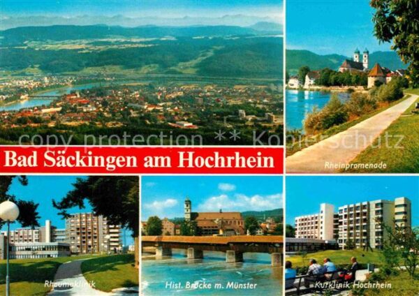 Bad Saeckingen Fliegeraufnahme Rheinpromenade Rheumakl