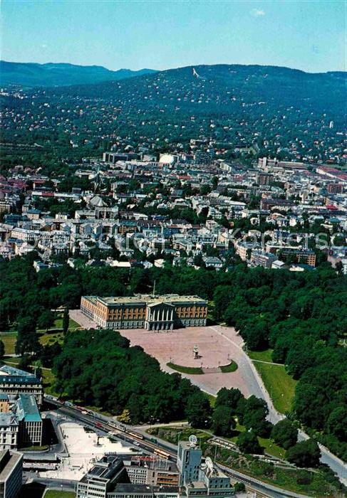 Oslo Norwegen Slottet sett fra fly Majorstua og Holme