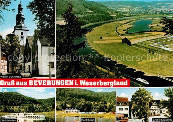 Beverungen Kirche Fliegeraufnahme Waldfrieden Boot