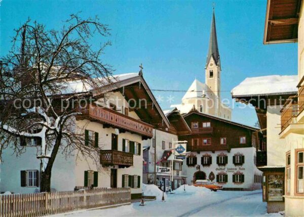 Kirchberg Tirol Gasthof Unterm Rain Kirche