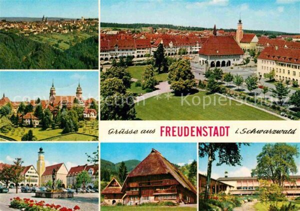 Freudenstadt Teilansichten Marktplatz Kirche Schwarz