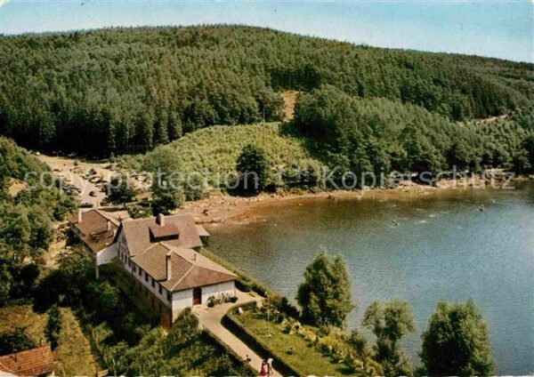 Eiswoog Gasthof Forelle Stausee Fliegeraufnahme
